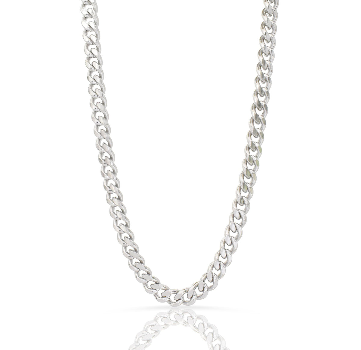 ROSLYN SILVER CURB CHAIN NECKLACE