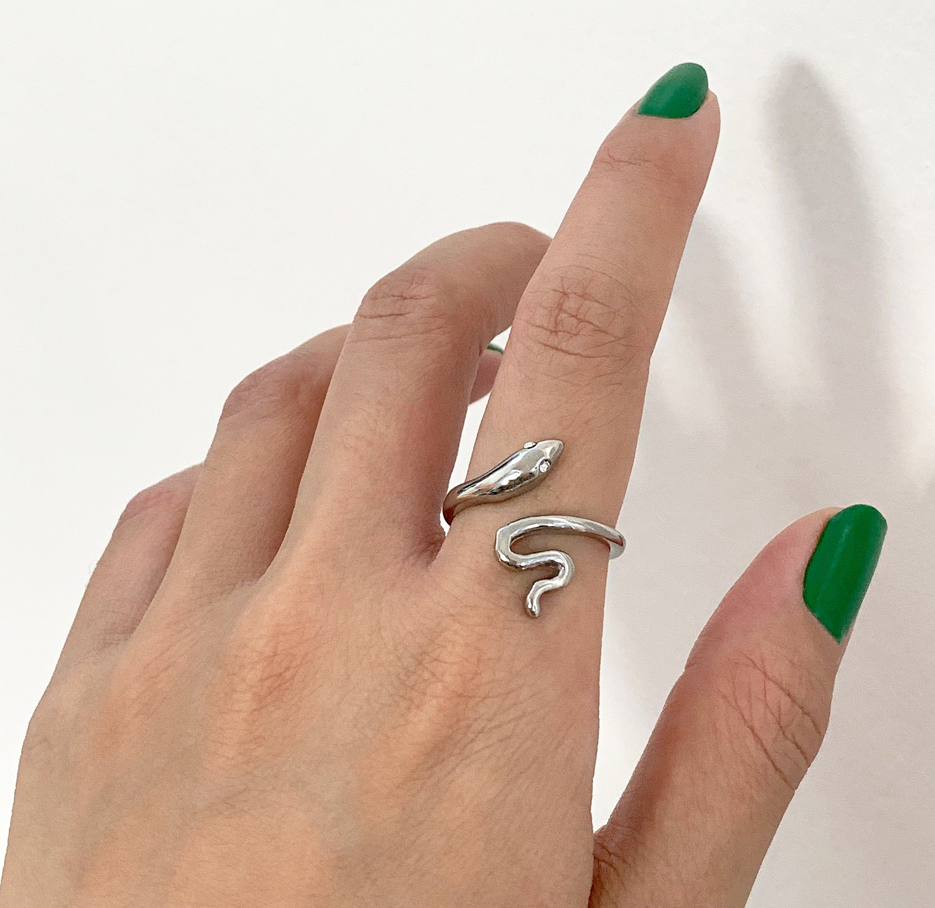 silver snake ring. Silver waterproof jewelry 