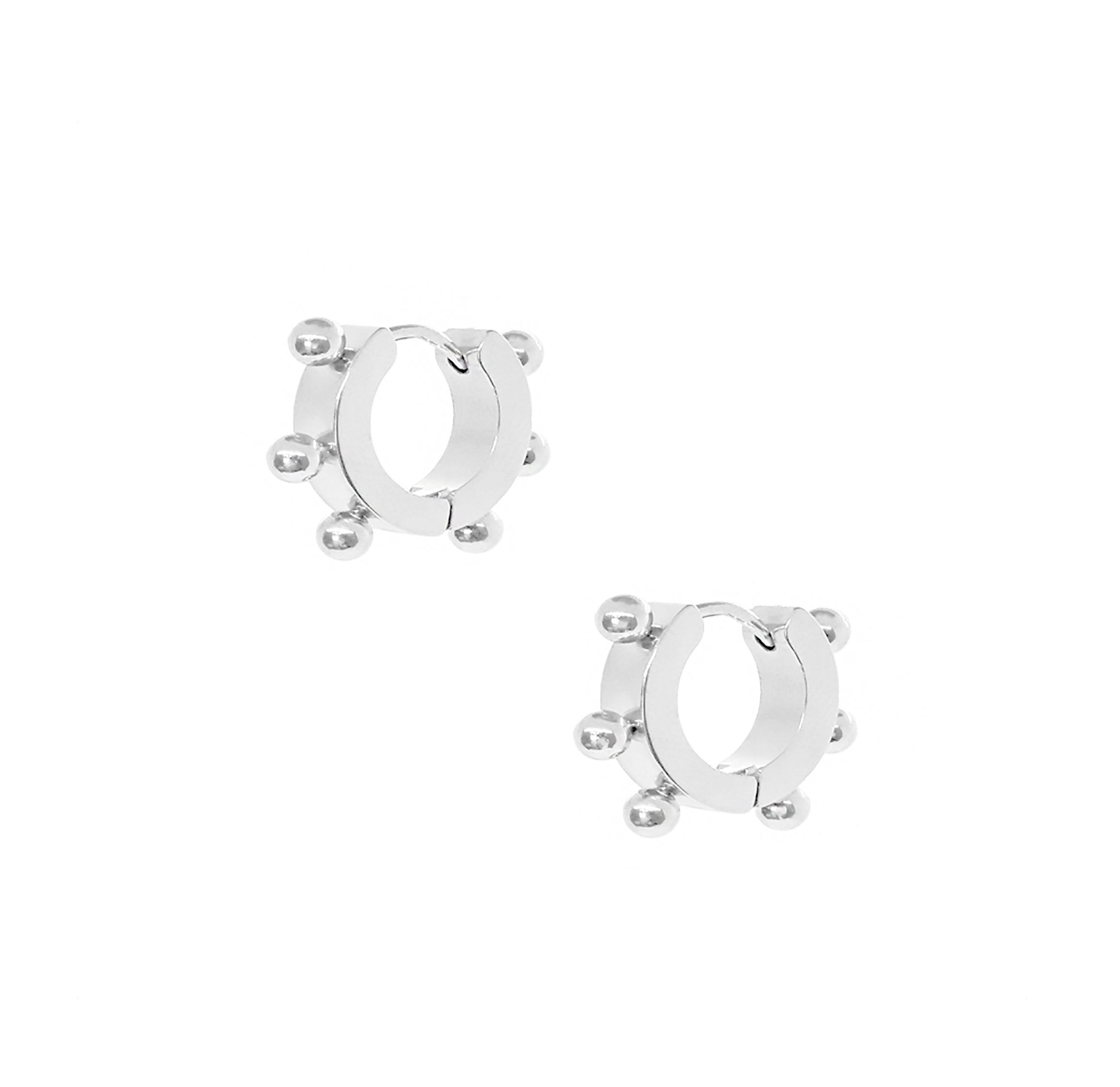 silver huggie hoop earrings waterproof jewelry