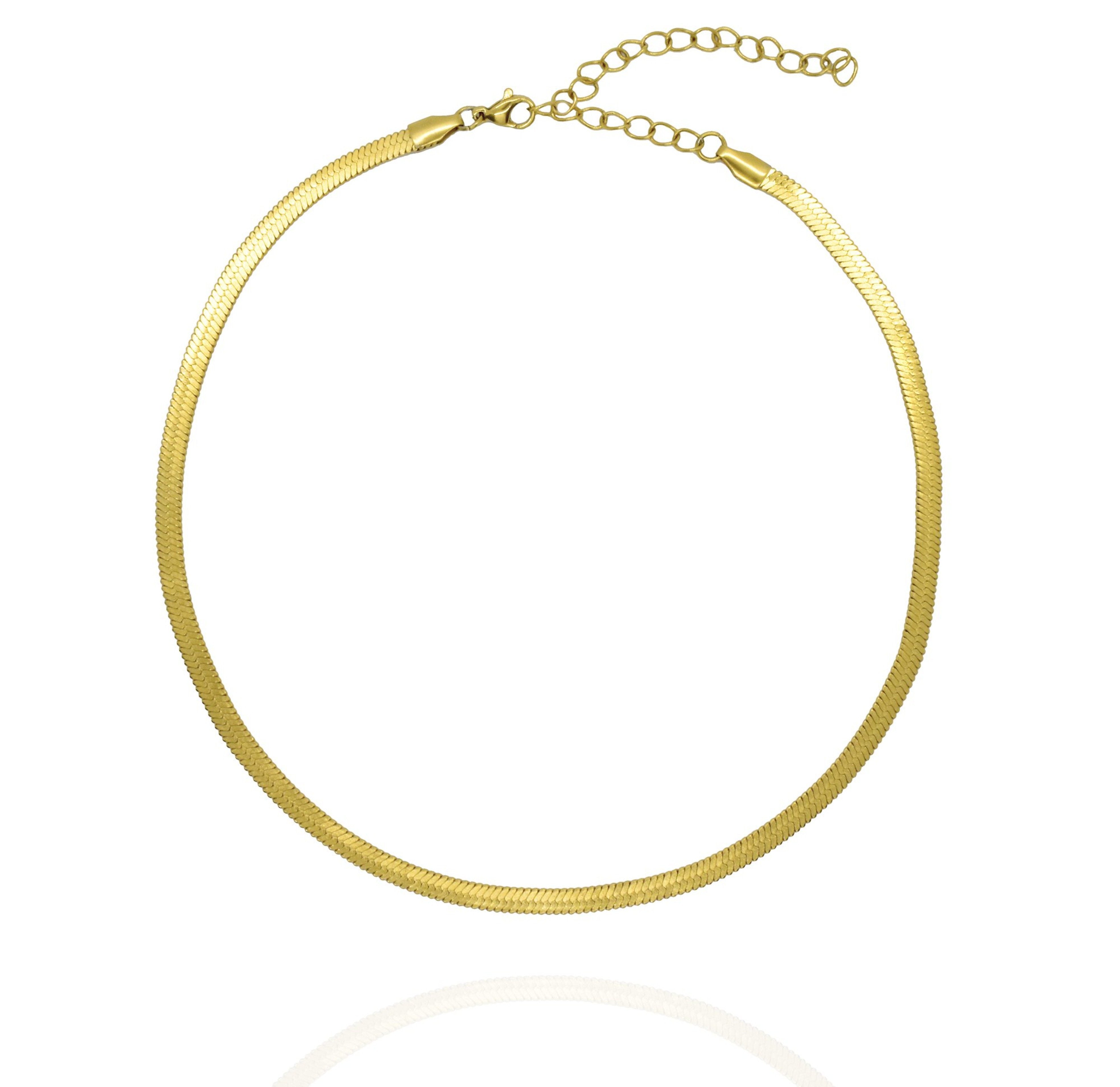 thin gold snake chain necklace