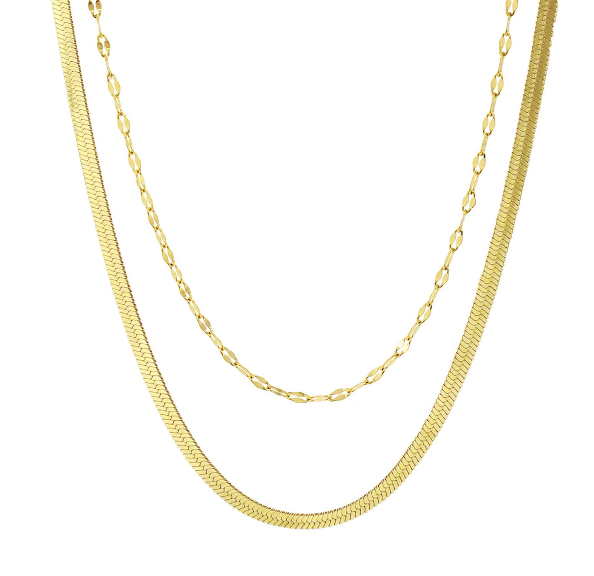 dainty gold chain necklace stack waterproof