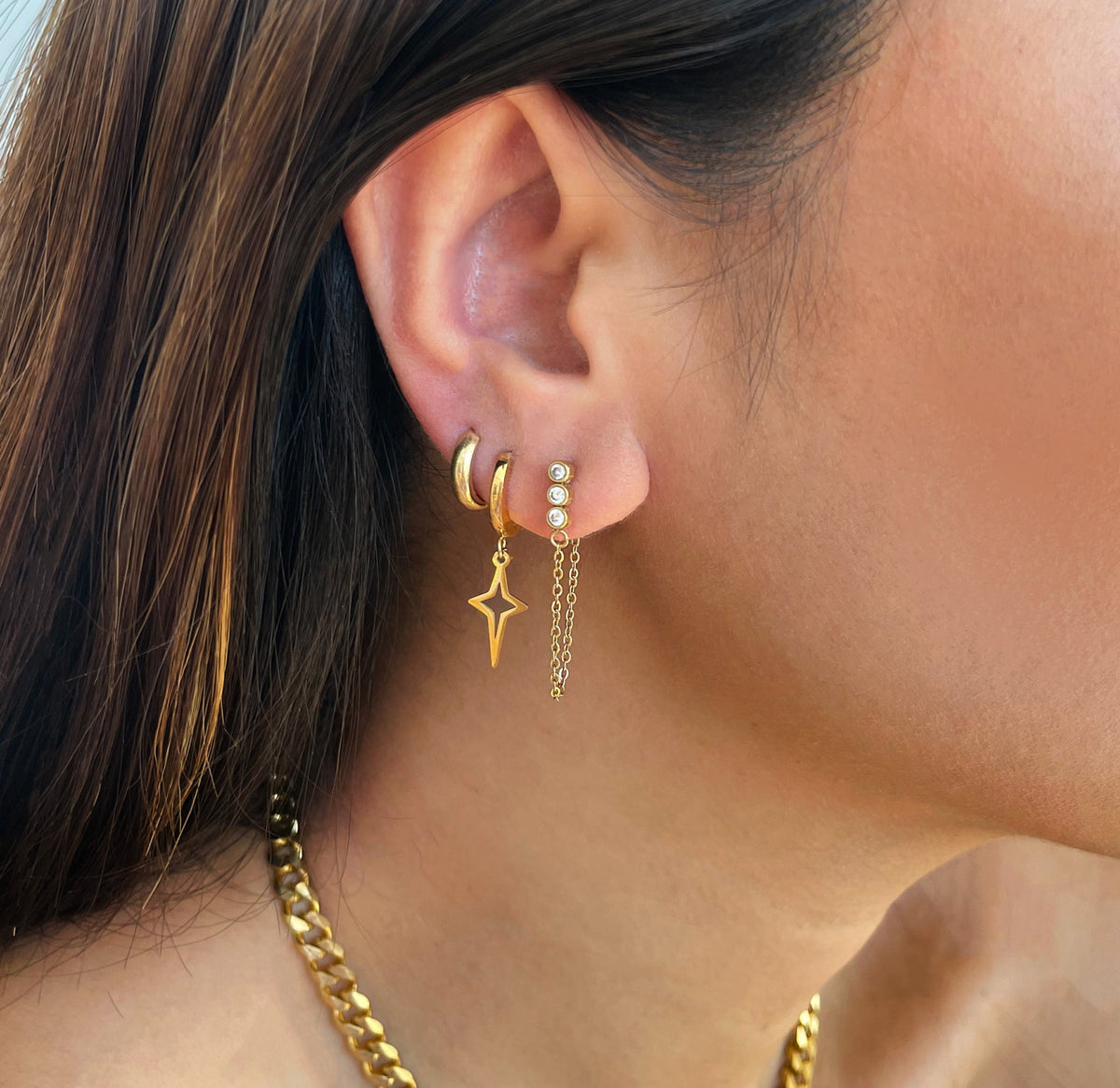 gold earrings waterproof jewelry