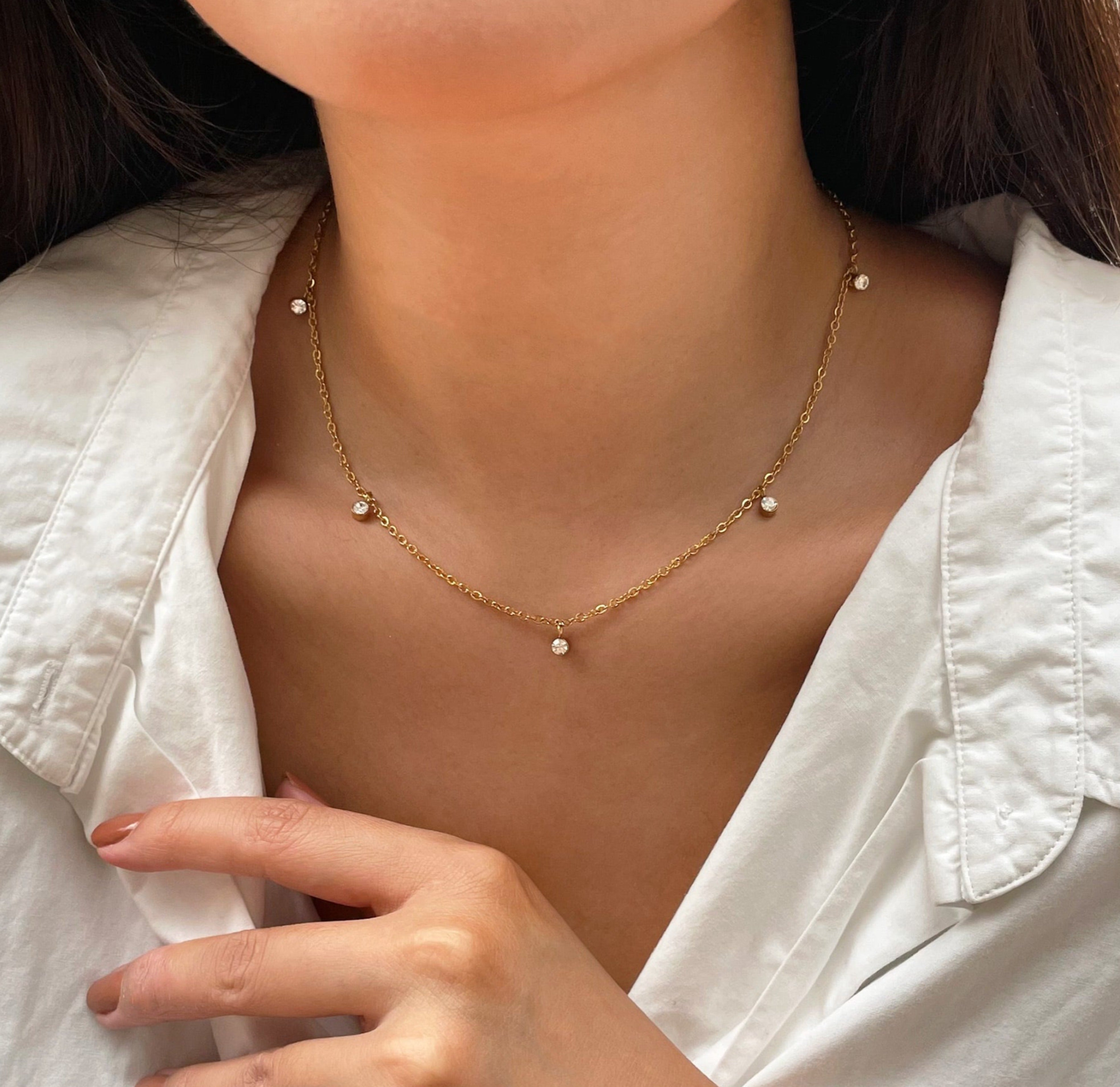 diamond station necklace waterproof jewelry