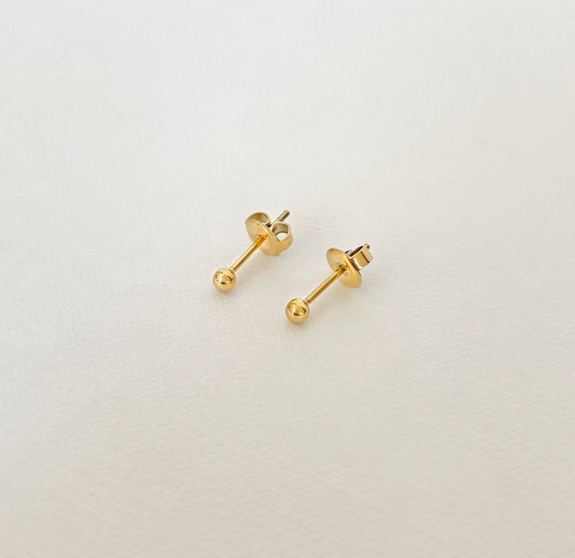 dainty gold ball stud earrings waterproof jewelry