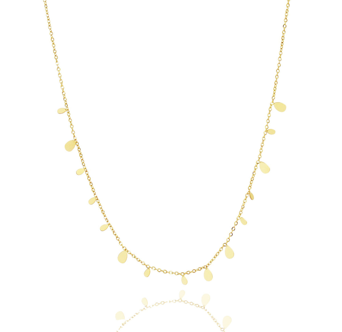 gold tear drop necklace waterproof jewelry
