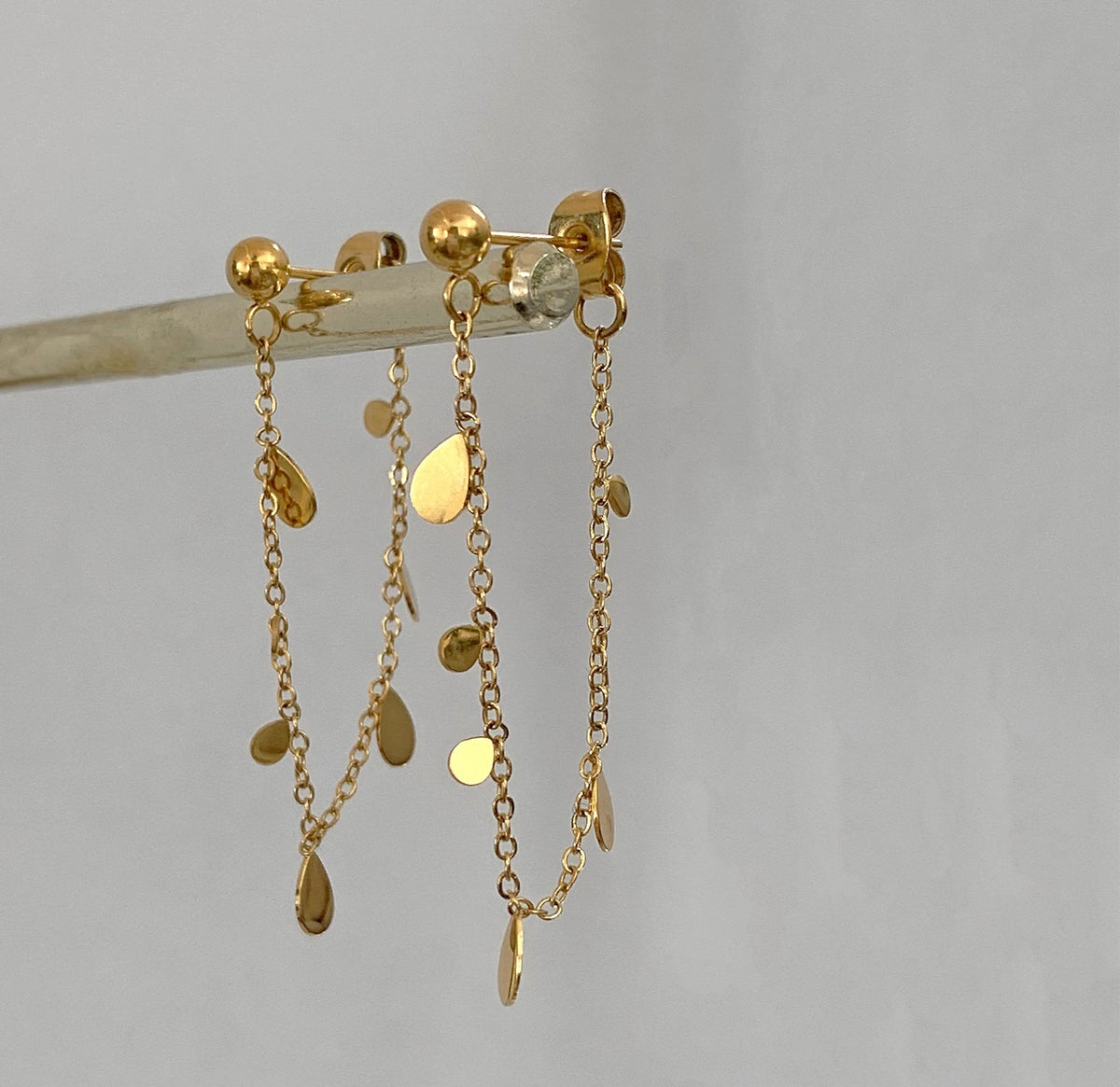gold cascade earrings