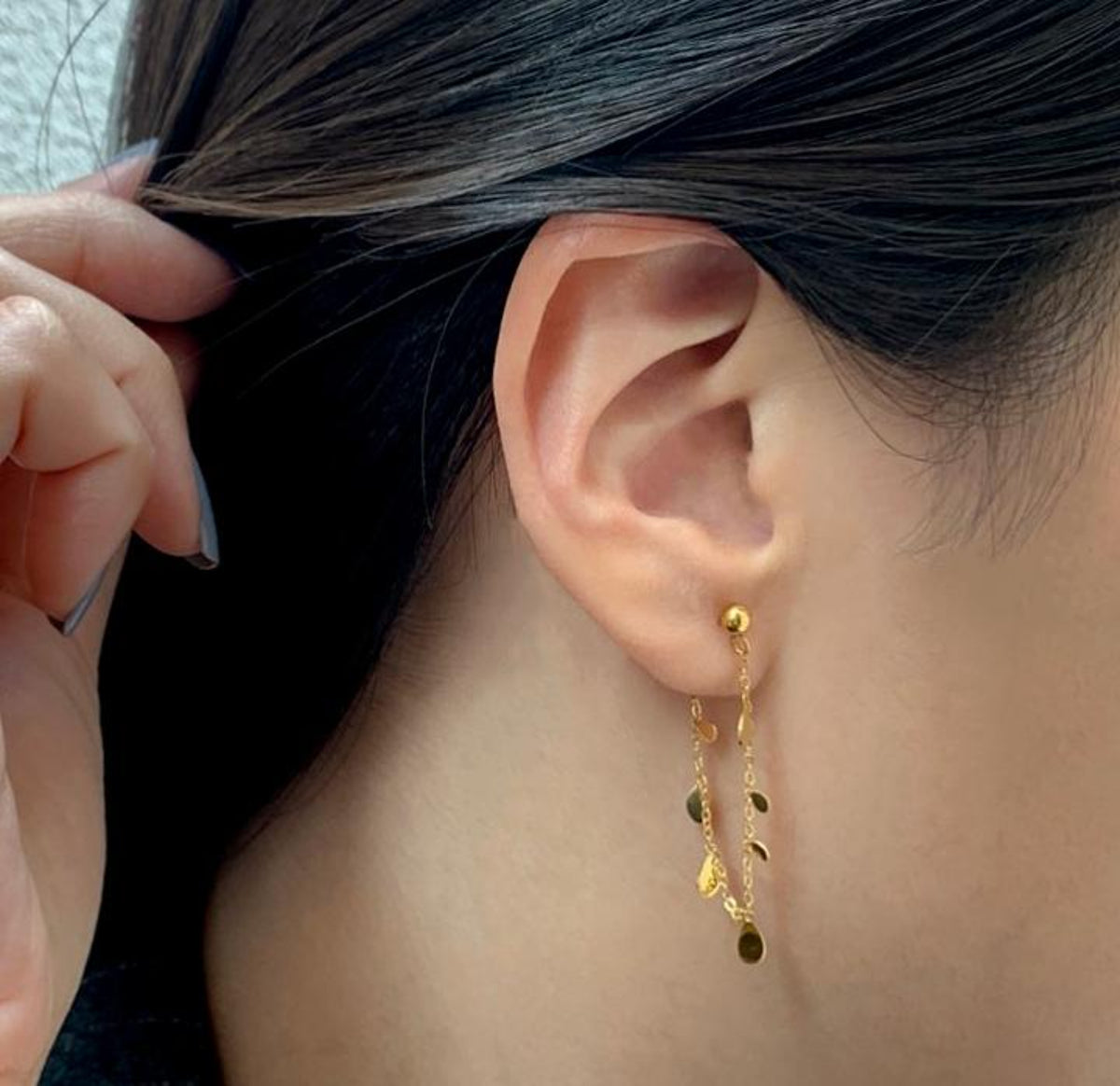 gold chain earrings 