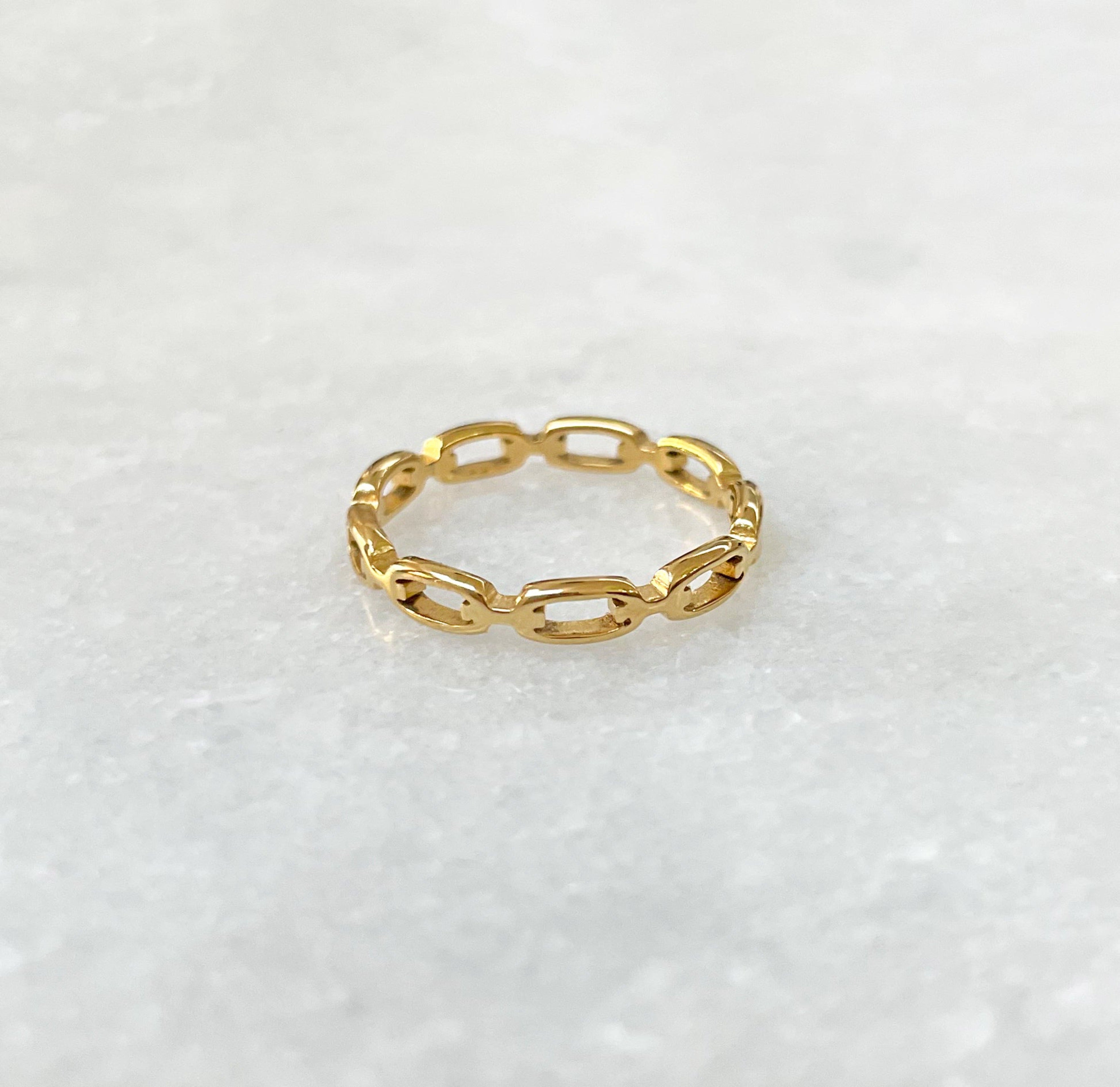 thin gold chain ring waterproof jewelry