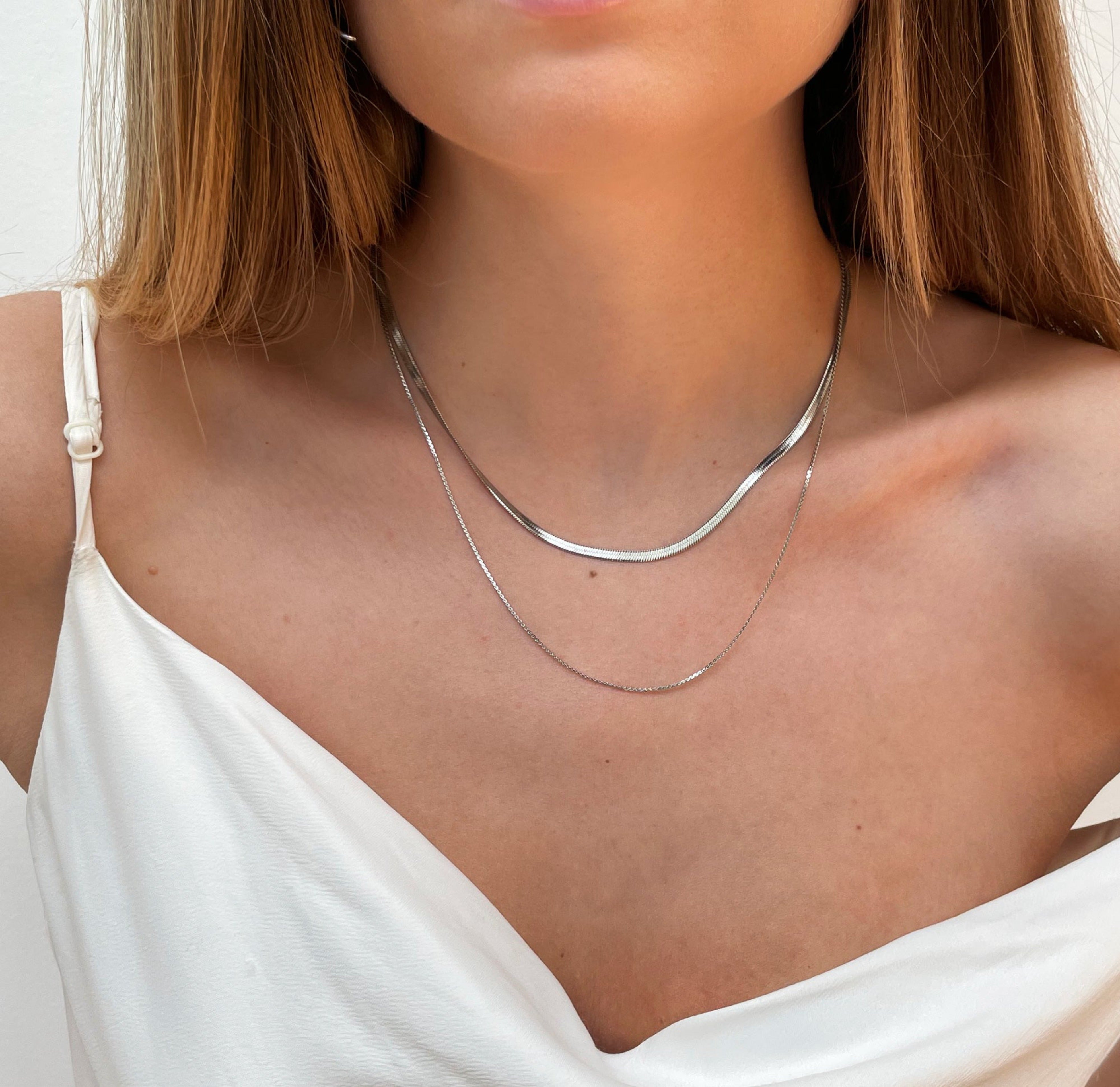 silver chain necklace waterproof jewelry