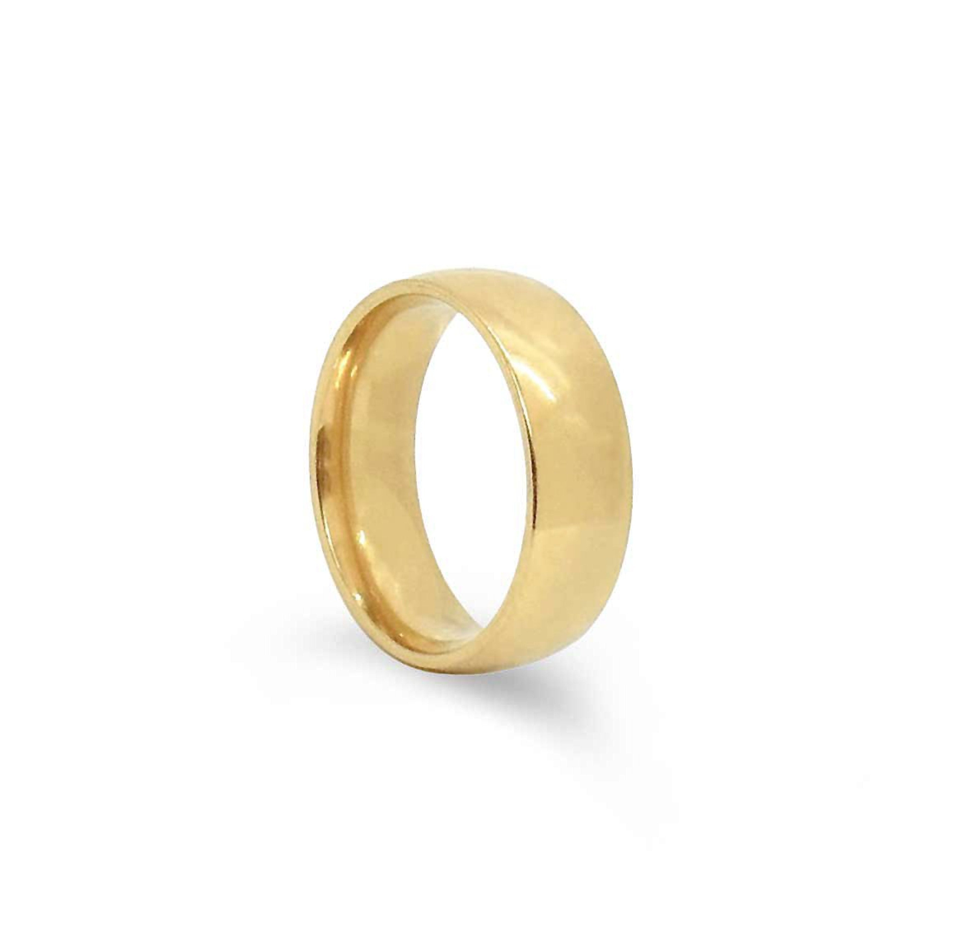 Thick gold ring band, waterproof jewelry 